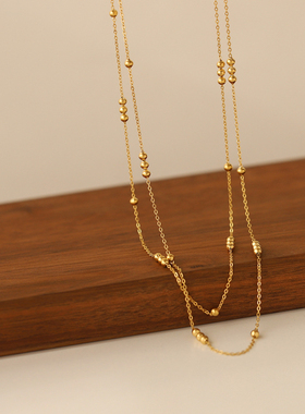 双层链叠戴项链锁骨链