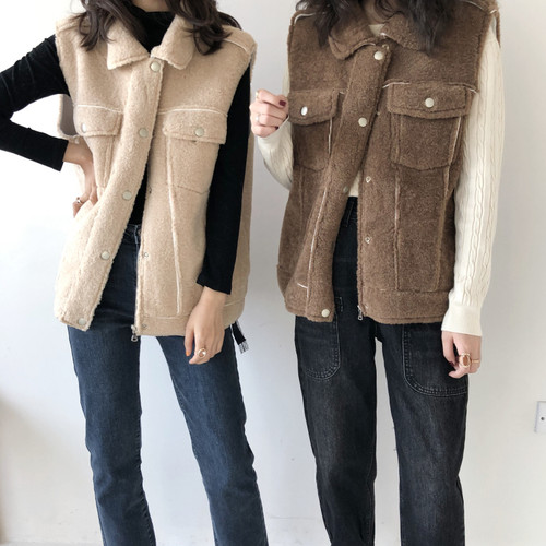 宽松百搭风休闲厚实质感外套马夹