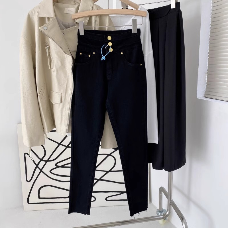 包邮!095#自留款~品质好货!高弹高腰减龄小脚牛仔裤0.6KG