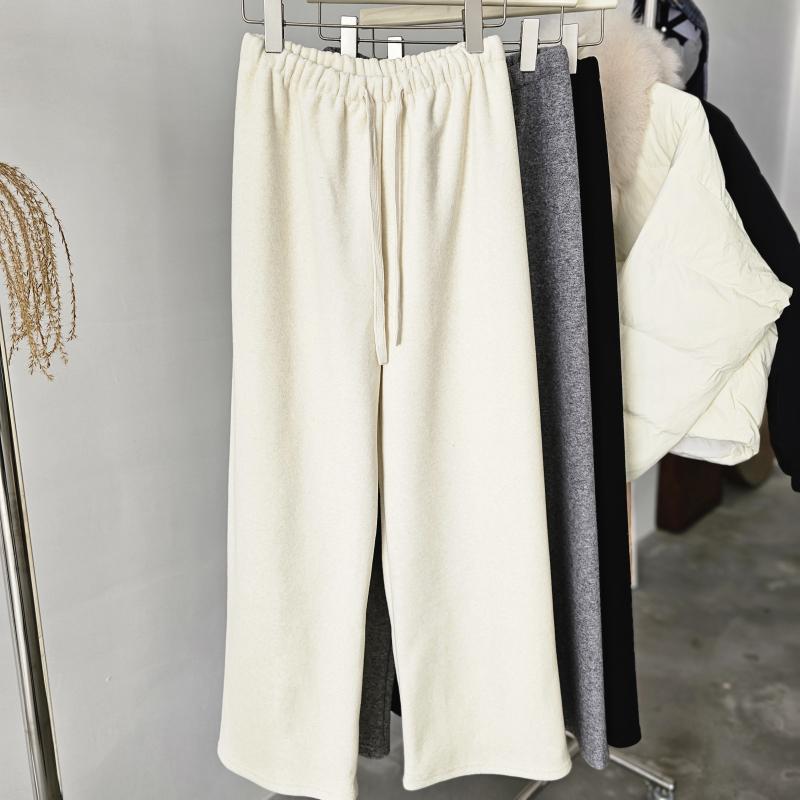 慵懒风显瘦高克重加绒阔腿裤