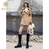 百丝时尚 2026冬季 新品 双排扣收腰风衣英伦风清冷感通勤穿搭外套女