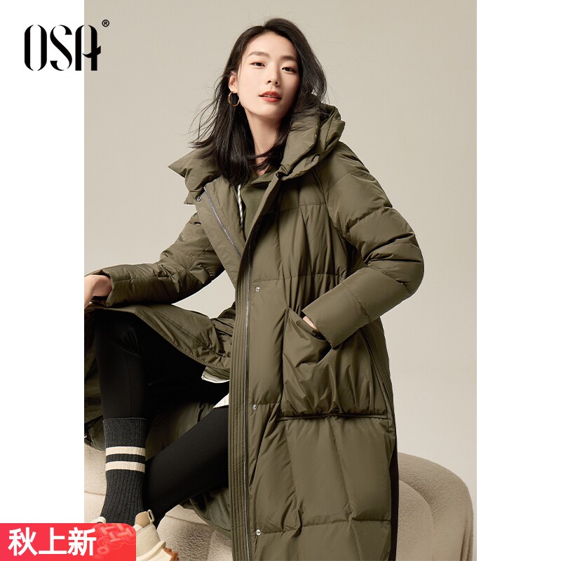 OSA欧莎大摆系带长款羽绒服2羽绒服