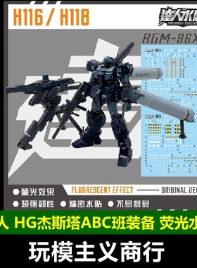 包邮 达人 H116 H118 杰斯塔A班 BC班 HGUC 1/144 高清荧光 水贴