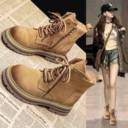 真皮~马丁靴女短靴爆款2025新款