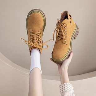 马丁靴女款2026新款短靴靴子爆款女靴棕色英伦风冬季冬天真皮女靴