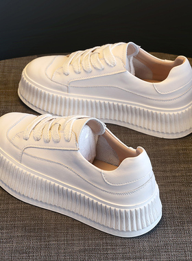 厚底小白鞋鞋子女2026新款爆款百搭鞋子休闲春季女鞋板鞋真皮女款