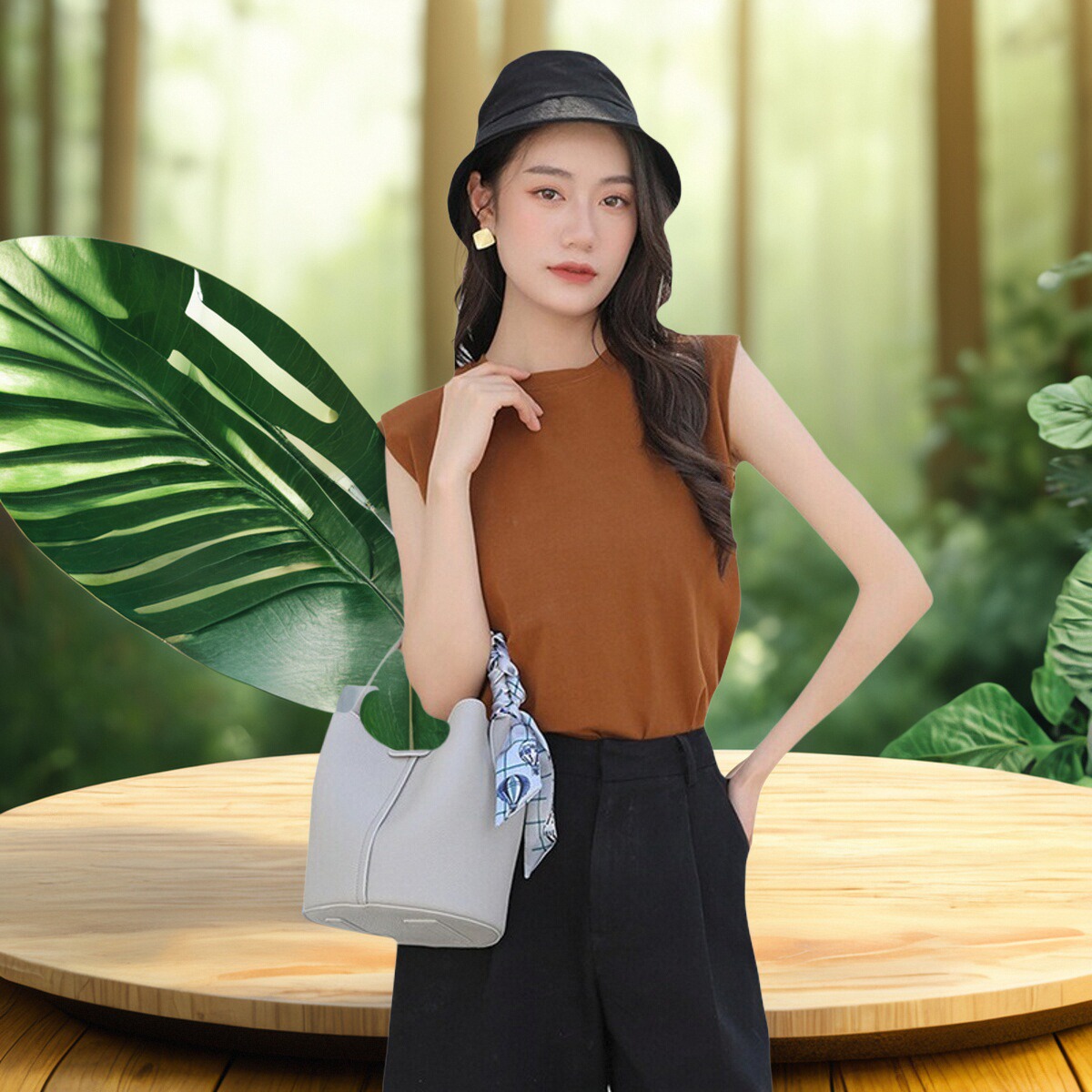 手提真皮大容量菜篮子水桶轻女包