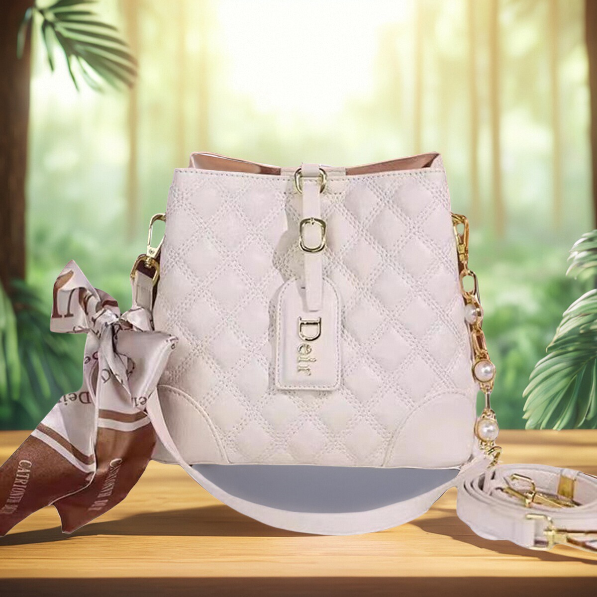 真皮大容量菜篮子水桶轻女包