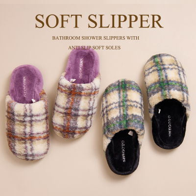 高级感家居室内棉拖鞋女冬季毛绒保暖家用地板软底静音男情侣厚底