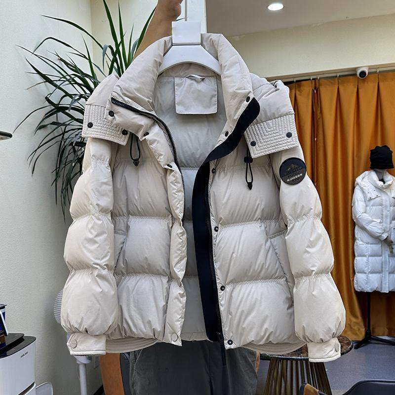 90白鸭绒时尚短款羽绒服女连帽