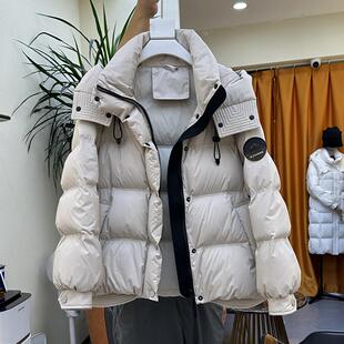 加厚连帽短款羽绒服女2026冬季新款学院风韩版宽松休闲面包服外套