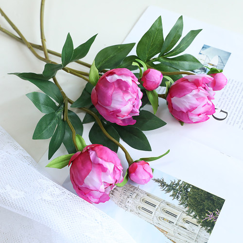 两头芍药花绢花仿真花