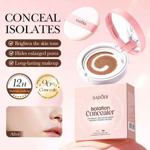 Full SADOER tricolor soft light concealer air cushion cream