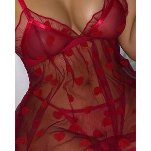 Women Pajamas Erotic Sexy Perspective Sling Mesh Lingerie