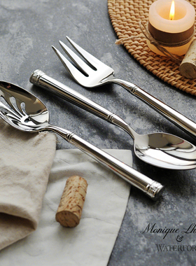 serving set/美国wf花柄/轻奢西餐料理公用更/花孔漏勺/分餐叉