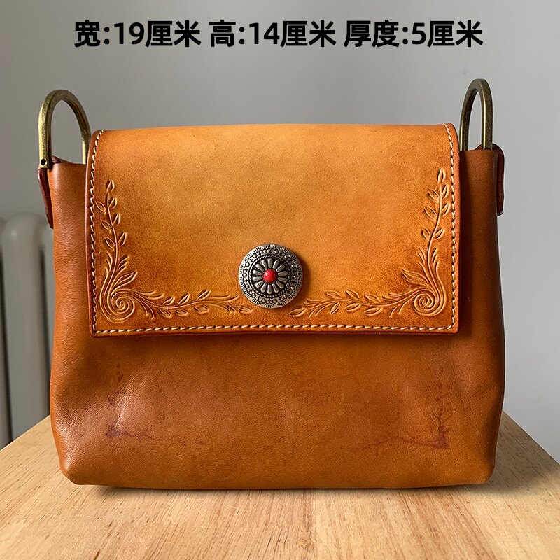 ZACO原创手工制作复古做旧牛皮包手机包头层牛皮