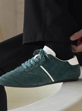 运动鞋新款夏季阿甘德训鞋休闲舒适平底鞋绿色 黄色