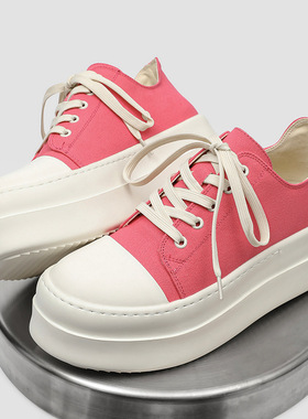 小从板鞋男款隐形内增高夏季透气百搭男女同款情侣鞋红色