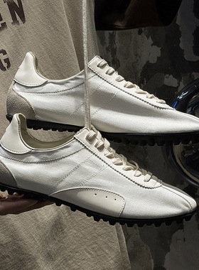 夏季男士德训鞋时尚百搭舒适透气情侣款白色