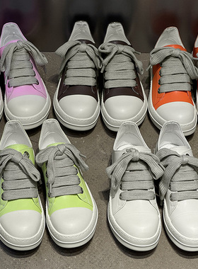 新款粗鞋带低帮男士板鞋白色 粉色 绿色 棕色 橙色