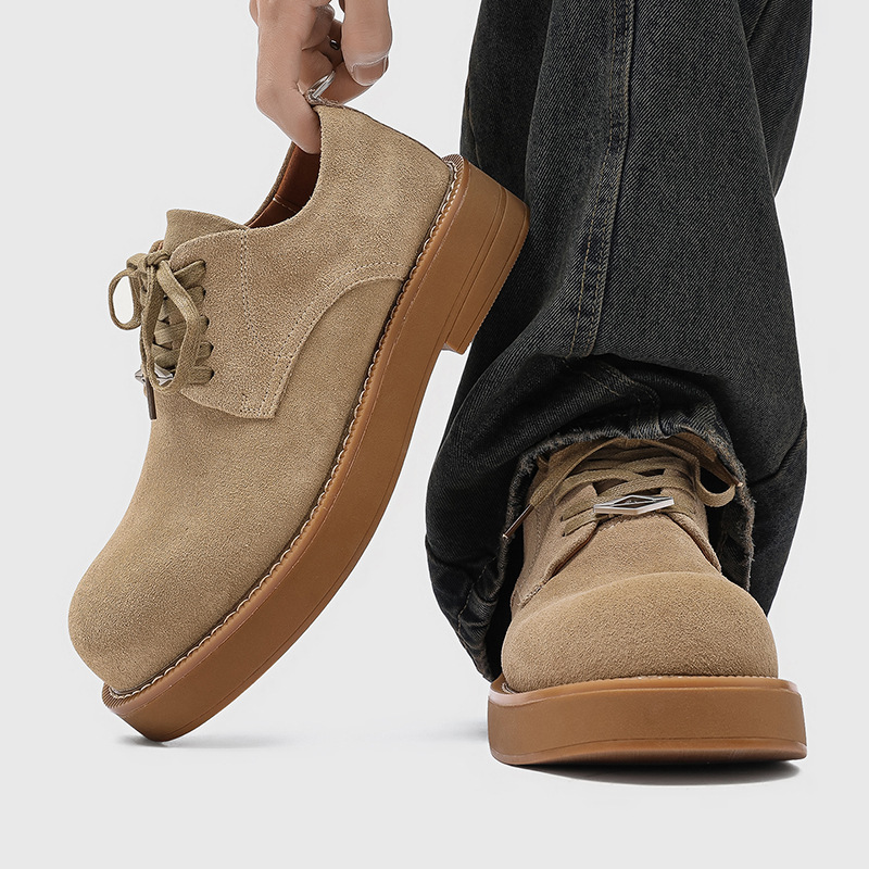 厚底时尚圆头英伦风德比鞋男秋季新款米奇大头男鞋