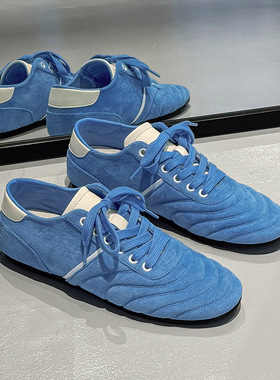 新款夏季潮流百搭休闲运动鞋透气舒适男鞋蓝色