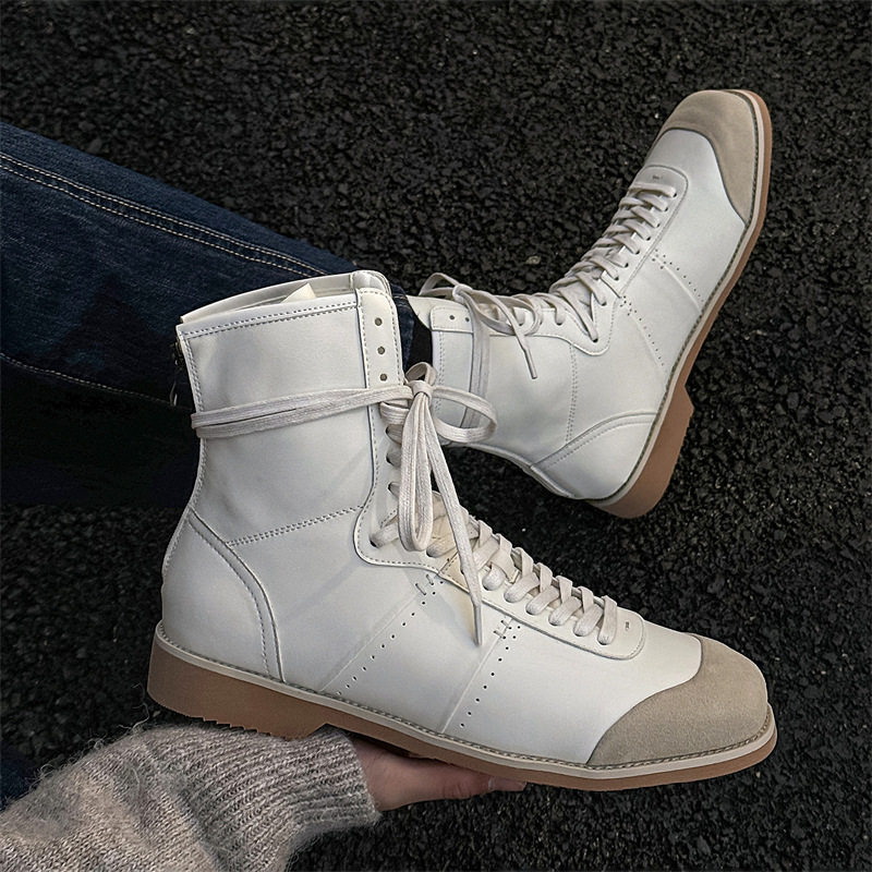 休闲马丁靴男高筒拳击鞋切尔西靴男女同款训练鞋