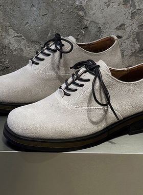 德比鞋男款圆通小从设计感大头鞋英伦风休闲厚底鞋白色