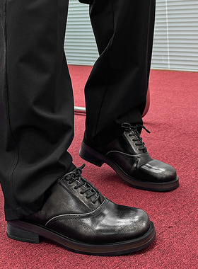 夏季新款通勤休闲百搭英伦风厚底增高男士鞋蓝色 银色