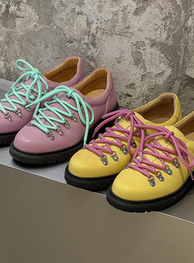 小众德比鞋男潮流个性皮鞋英伦风夏季新款百搭紫色 黄色