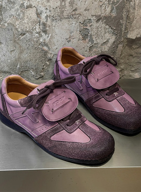 方头拳击鞋通勤男款训练鞋英伦风轻便休闲男鞋紫色