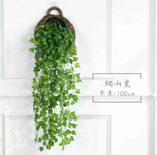 仿真壁挂绿萝葡萄叶爬山虎西瓜叶荷叶墙体家居装饰绿藤条壁挂包邮