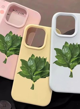 2025去晦柚子叶适用苹果17/16Promax手机壳IP15Pro糯米壳14个性