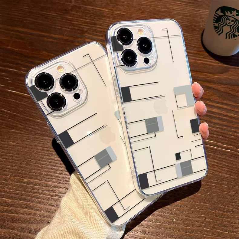 2025方块线条适用苹果17promax手机壳iphone16pro15新款14pro创意
