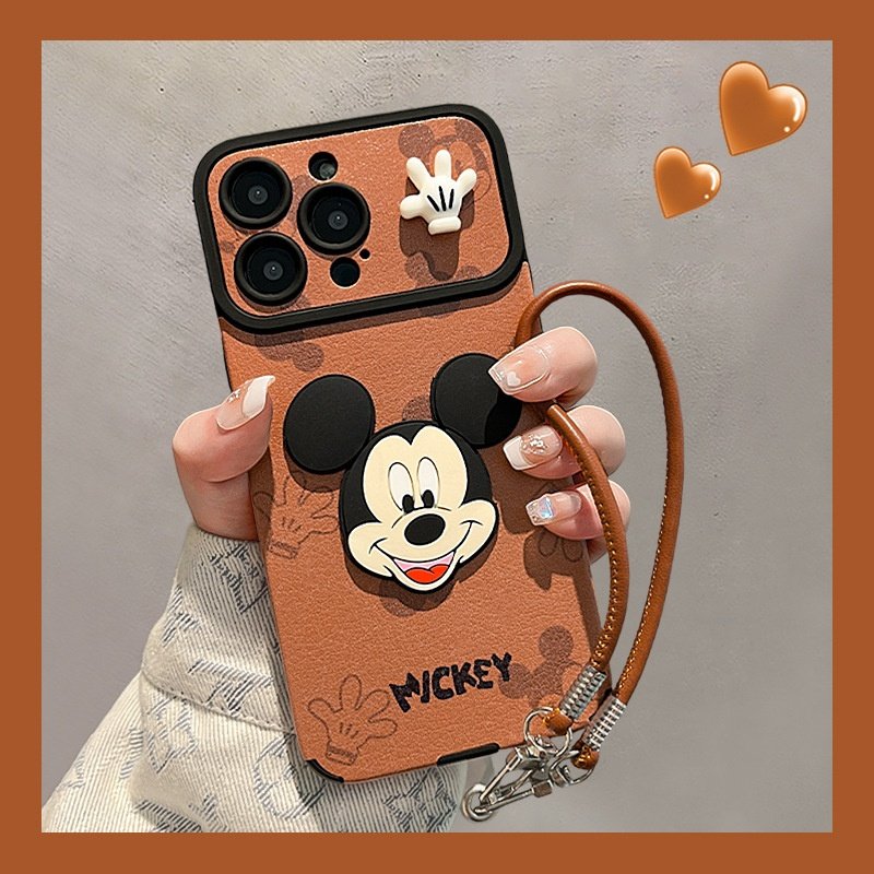 2025米奇公仔挂绳适用苹果11promax手机壳iphone13硅胶15贴皮14