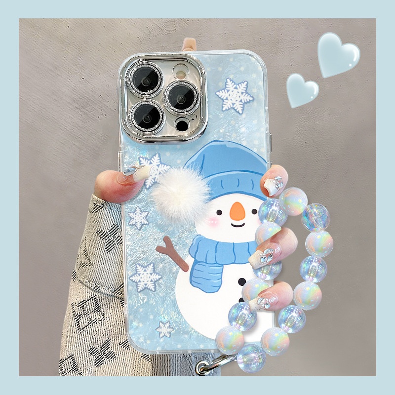 2025毛绒雪人挂链适用苹果17手机壳iphone15promax可爱16新款14