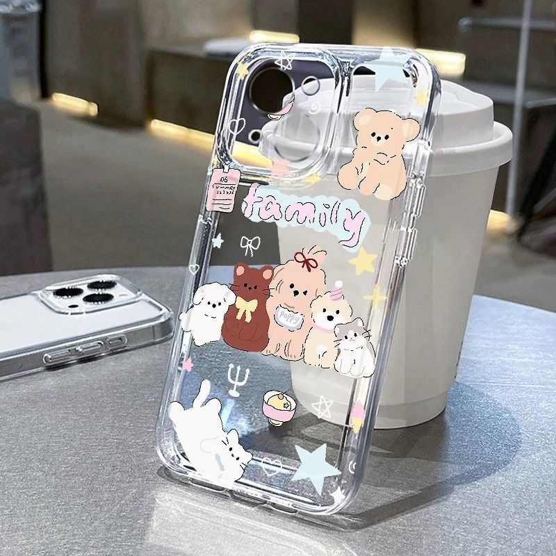 2025小狗全家福适用苹果17PROMAX手机壳iPhone16透明15软壳14可爱