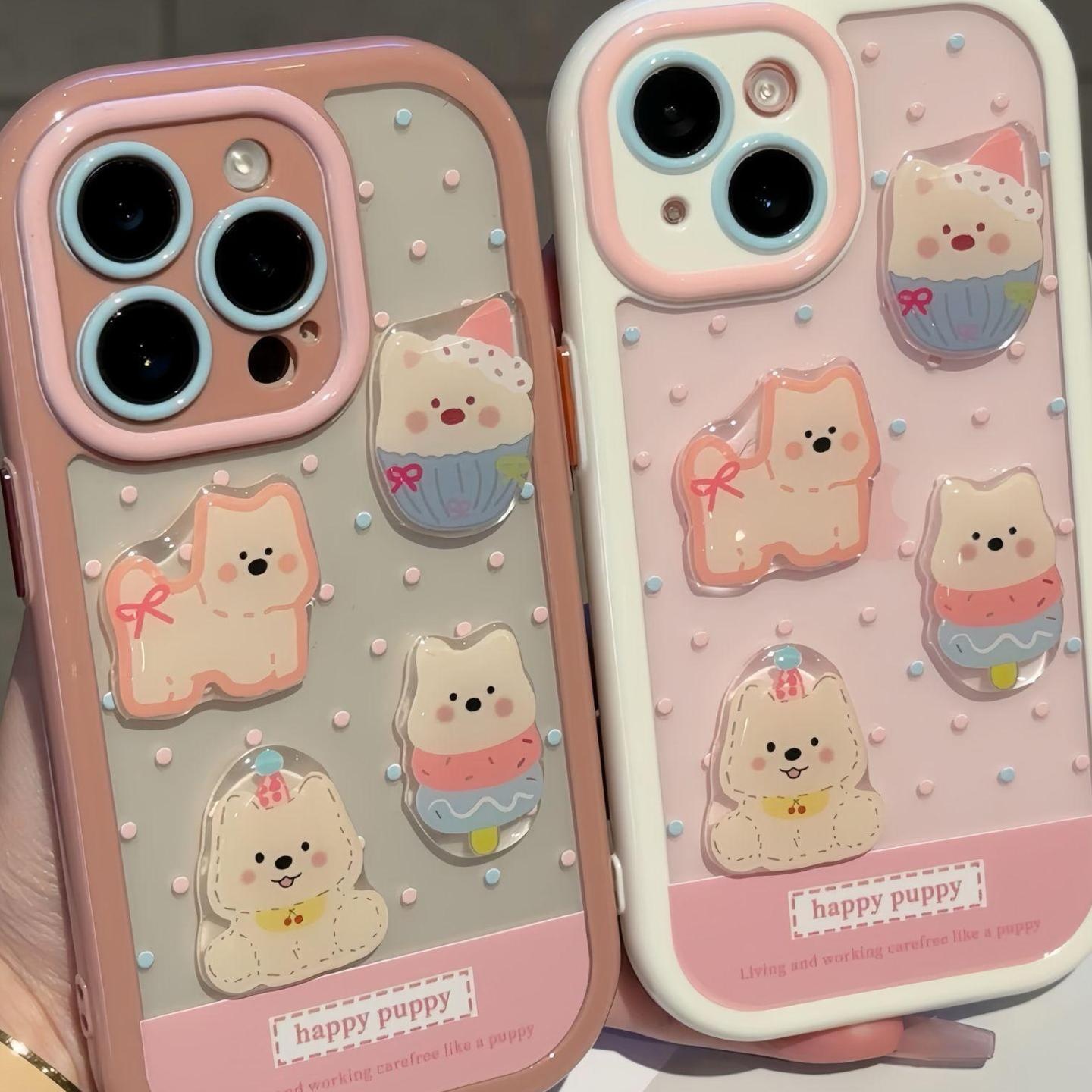 2025适用苹果17ProMax手机壳卡通小狗iPhone16/15亚克力14/13透明