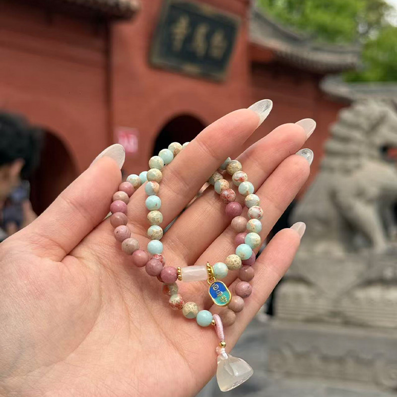 白马寺正品寿山石双圈莲蓬手串女图片