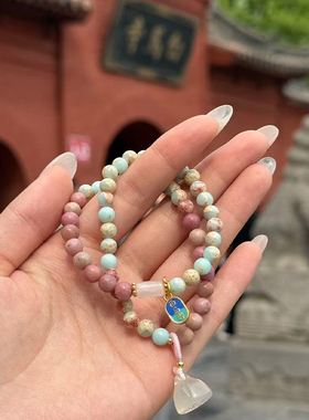 白马寺正品寿山石双圈莲蓬手串女