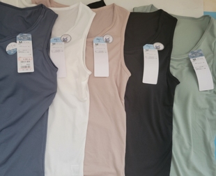 外贸日单插片胸垫速干冷感细网格背心女装 吊带背心通勤家居女上衣