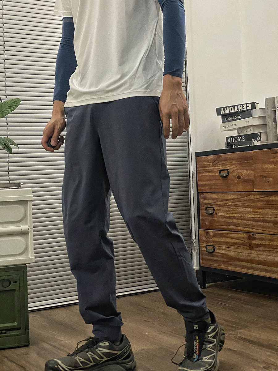 夏季透气弹力男士束脚长裤 纯色运动男款哈伦 机能裤子 户外休闲