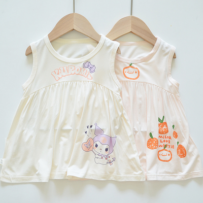 婴儿莫代尔吊带裙背心裙睡裙夏季