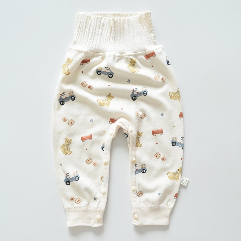 A类宝宝纯棉肩扣上衣高腰护肚裤