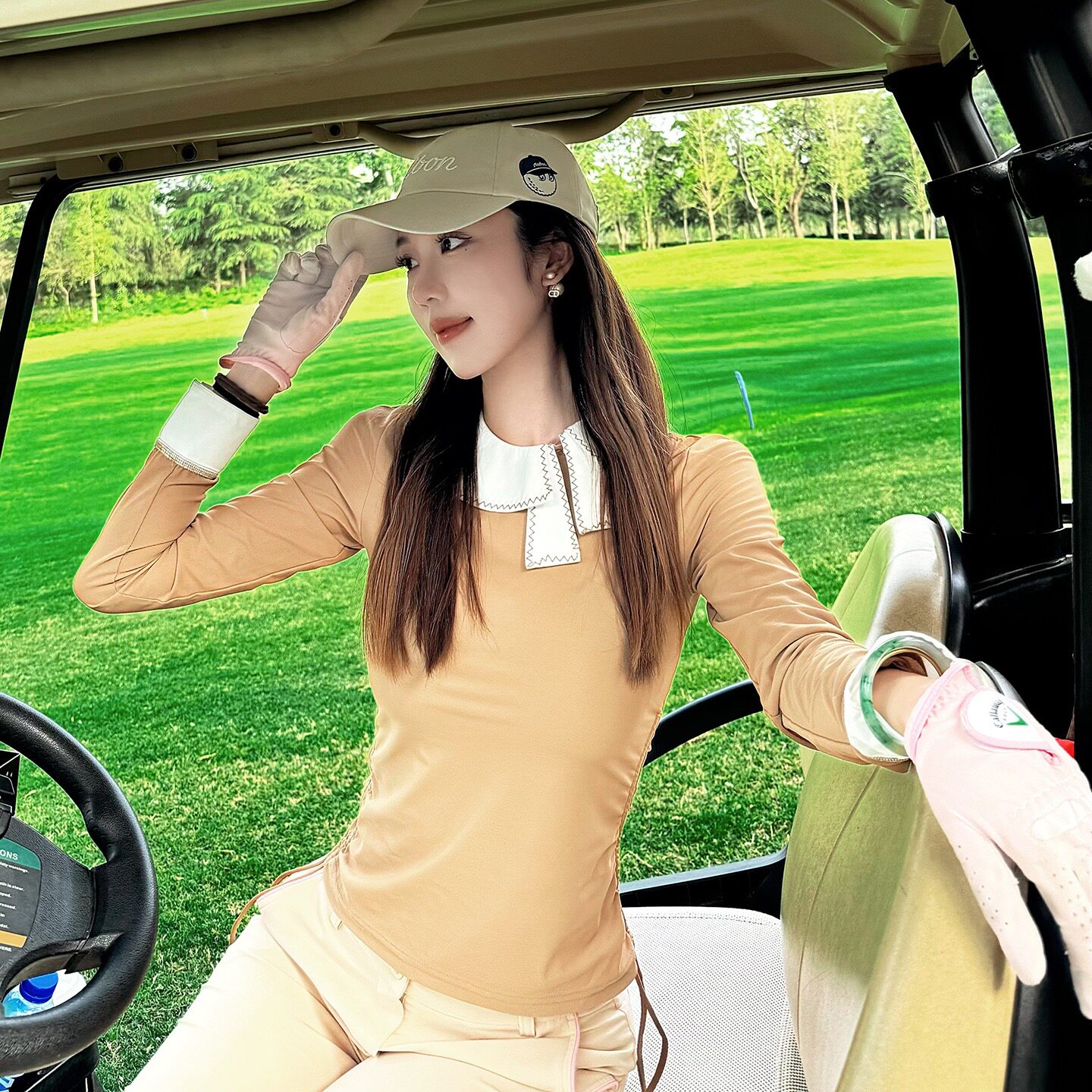 TASHI高尔夫球服装女装长袖上衣长裤子 春秋新款修身弹力运动百搭