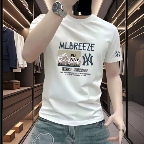 MY2025春夏新款短袖t恤圆领宽松情侣装半袖美式休闲潮流体恤上衣