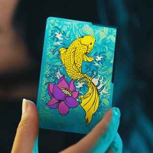 Gain盖隐技术 好运锦鲤 双面限量款钛合金刀卡 EDC快递开箱刀