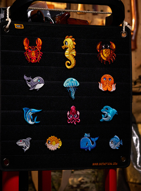 正品进口德国PATCHLAB Kids Sealife海洋生物 士气章魔术贴刺绣章