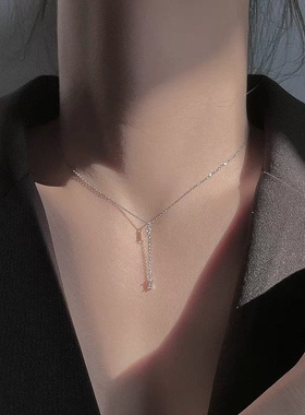 925银设计感细款流苏项链简约