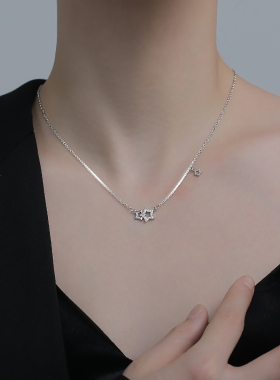 纯银五角星项链女轻奢小众